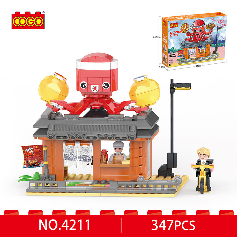 COGO 347PCS City Street View Snack Bar Building Block Toy