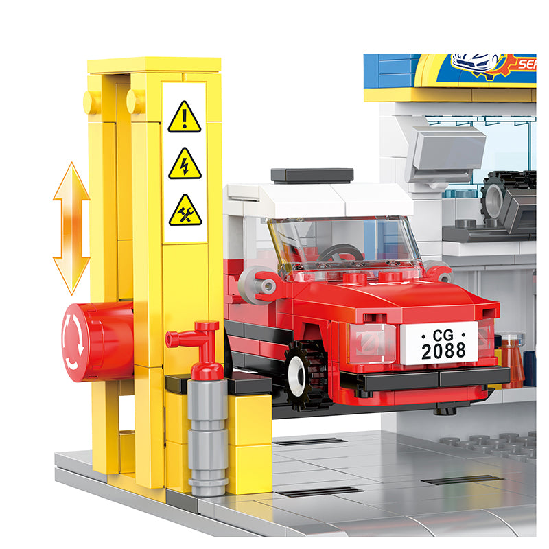 COGO 467PCS New City Series Repair Shop Building Blocks Toys