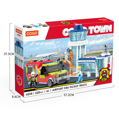 COGO 605PCS City Fire And Rescue Airport Fire Truck Building Blocks Toys