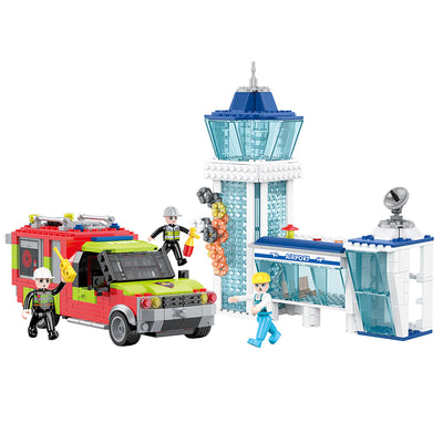 COGO 605PCS City Fire And Rescue Airport Fire Truck Building Blocks Toys