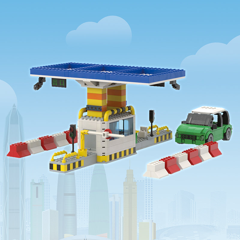 COGO 430PCS City Series Highway Toll Station Building Blocks Toys