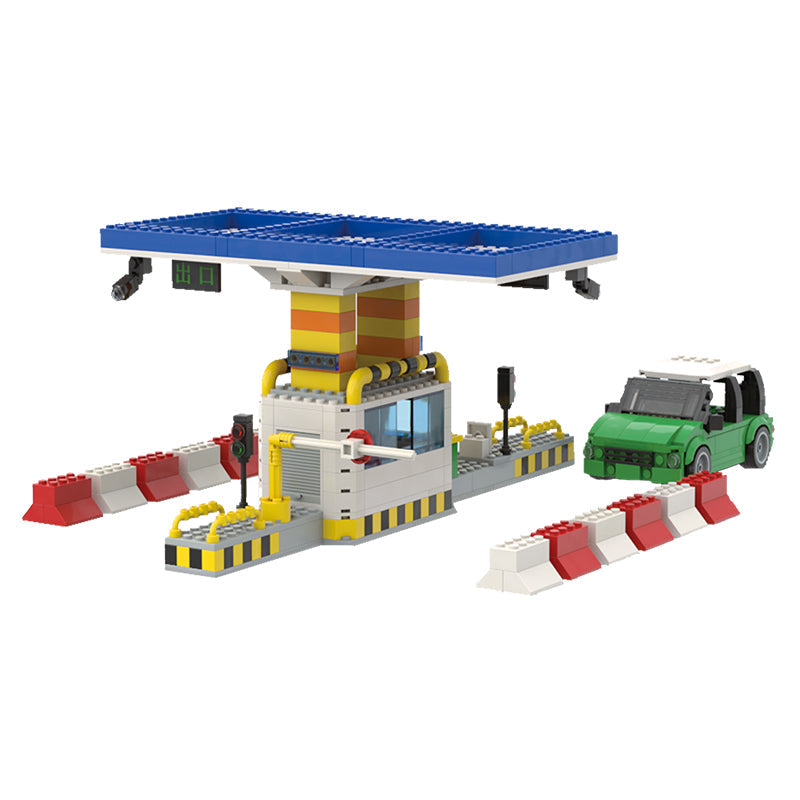 COGO 430PCS City Series Highway Toll Station Building Blocks Toys
