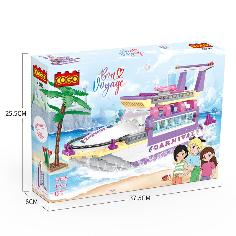 COGO 318PCS Fashionable Girl Yacht Building Block Toy