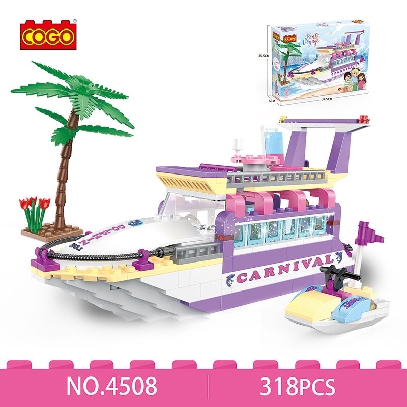 COGO 318PCS Fashionable Girl Yacht Building Block Toy