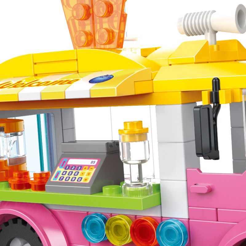 COGO 189PCS Summer Beach Juice Vending Car Building Block Toy