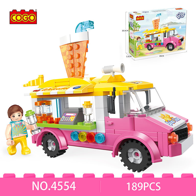 COGO 189PCS Summer Beach Juice Vending Car Building Block Toy