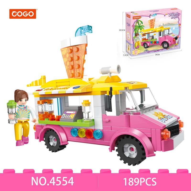 COGO 189PCS Summer Beach Juice Vending Car Building Block Toy