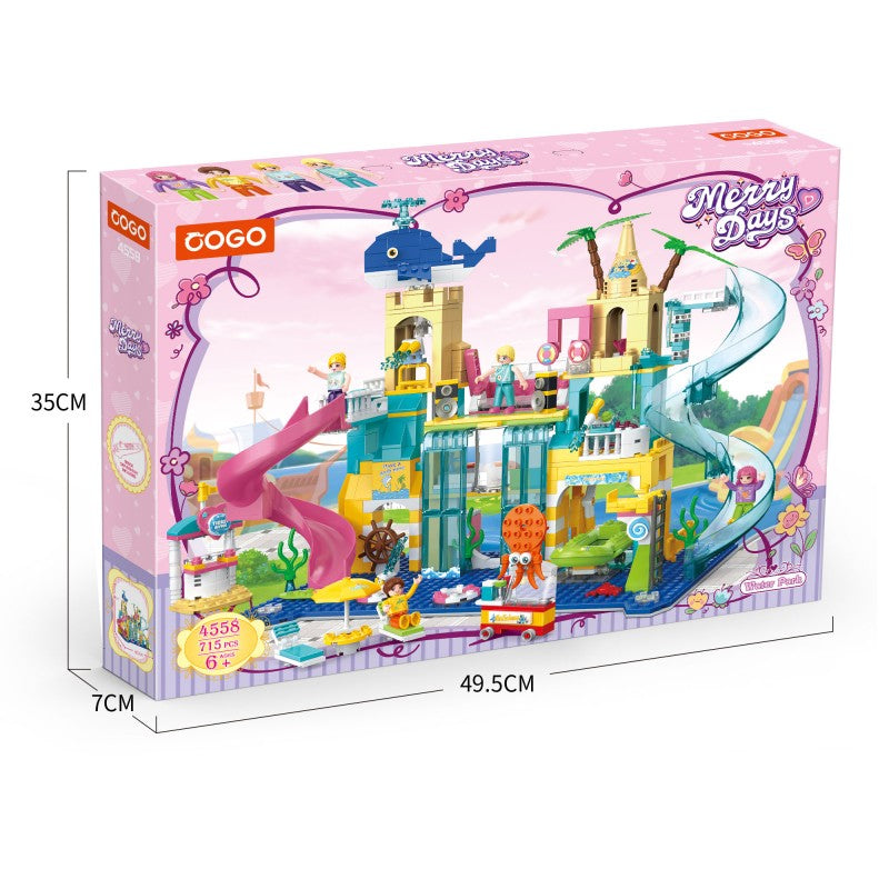 COGO 715PCS Summer Happy Water Amusement Park Building Block Toy
