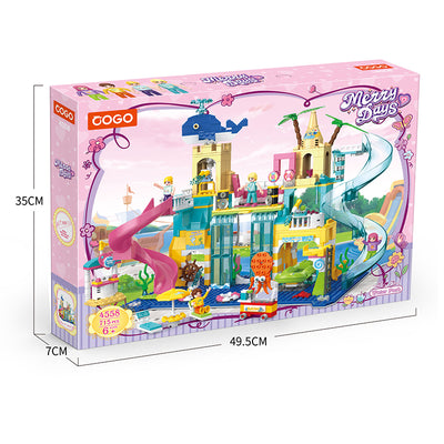 COGO 715PCS Summer Happy Water Amusement Park Building Block Toy