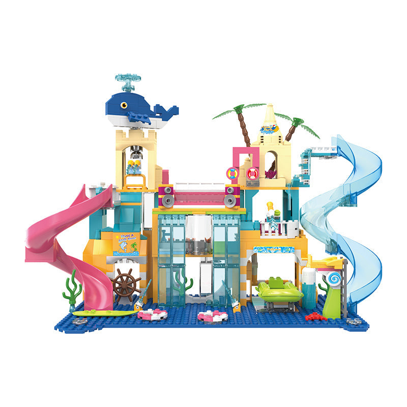 COGO 715PCS Summer Happy Water Amusement Park Building Block Toy