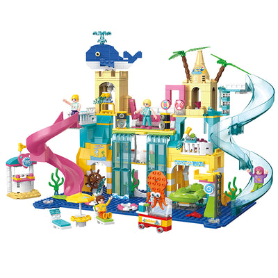 COGO 715PCS Summer Happy Water Amusement Park Building Block Toy
