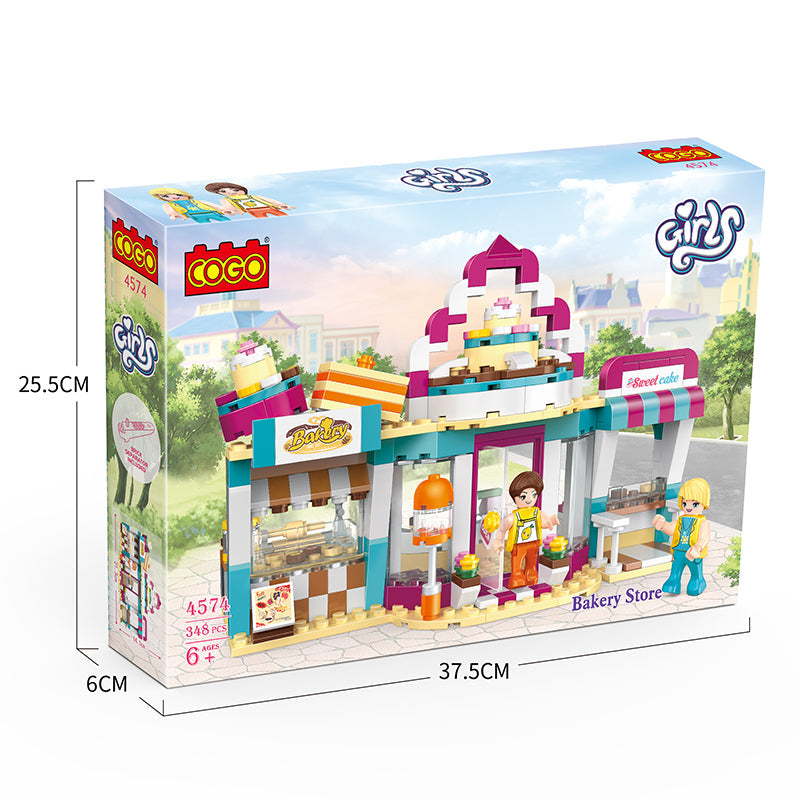 COGO 348PCS 快乐城女孩快乐烘焙店积木玩具