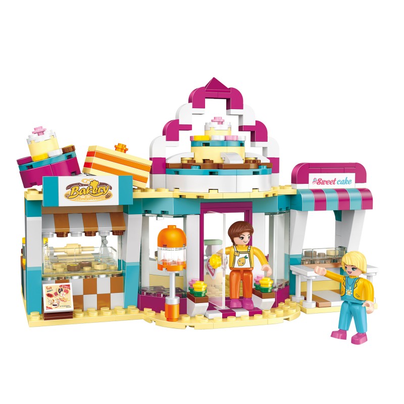 COGO 348PCS Happy City Girls Happy Baking Shop Building Block Toy