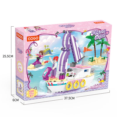 COGO 370PCS Girls Vacation Surf Building Block Toy