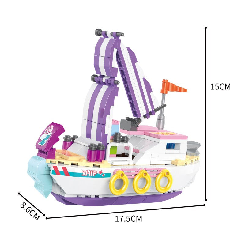 COGO 373PCS Girls Vacation Surf Building Block Toy