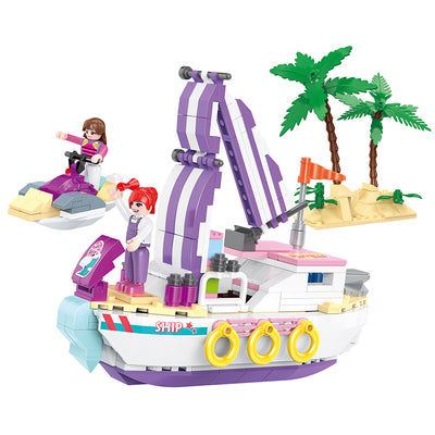 COGO 370PCS Girls Vacation Surf Building Block Toy