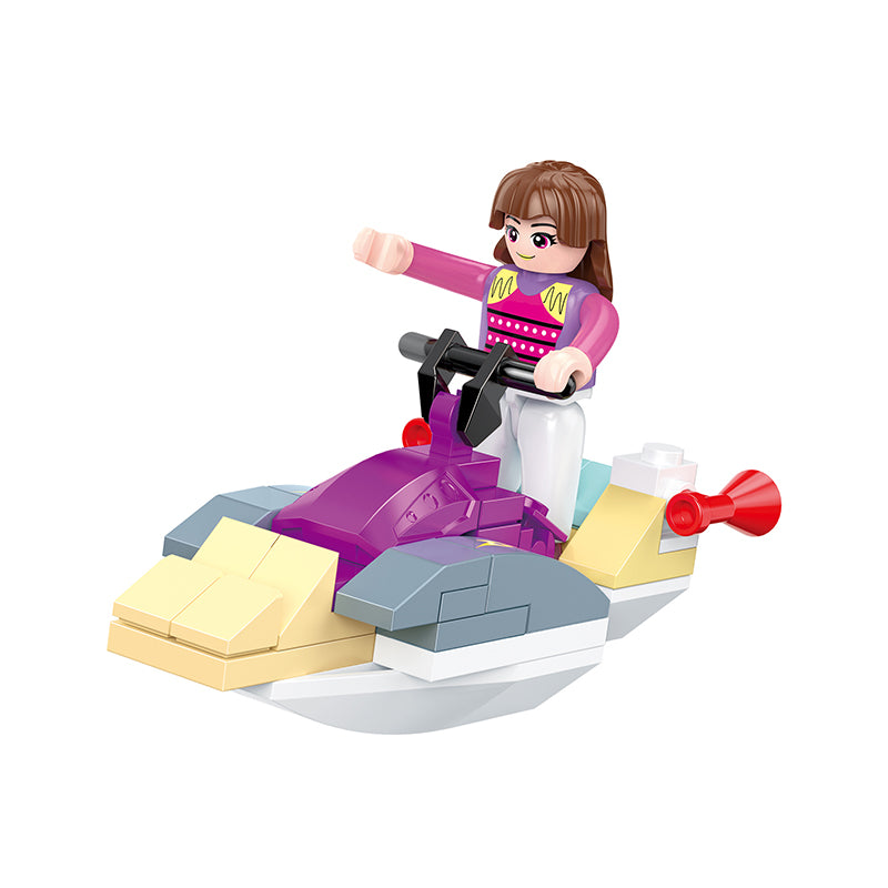 COGO 370PCS Girls Vacation Surf Building Block Toy