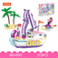 COGO 370PCS Girls Vacation Surf Building Block Toy