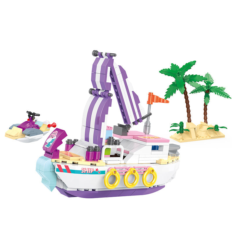 COGO 370PCS Girls Vacation Surf Building Block Toy