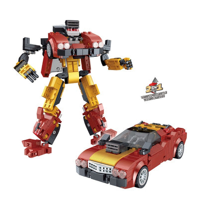 COGO 407PCS Transformation Series Transform Mech Sports Car Building Blocks Toys
