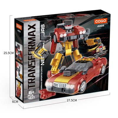 COGO 407PCS Transformation Series Transform Mech Sports Car Building Blocks Toys
