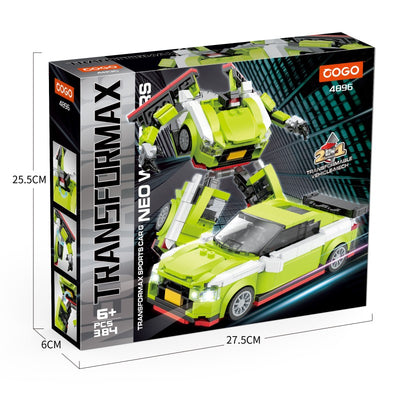 COGO 384PCS Transformation Series Transform Mech Sports Car Building Blocks Toys