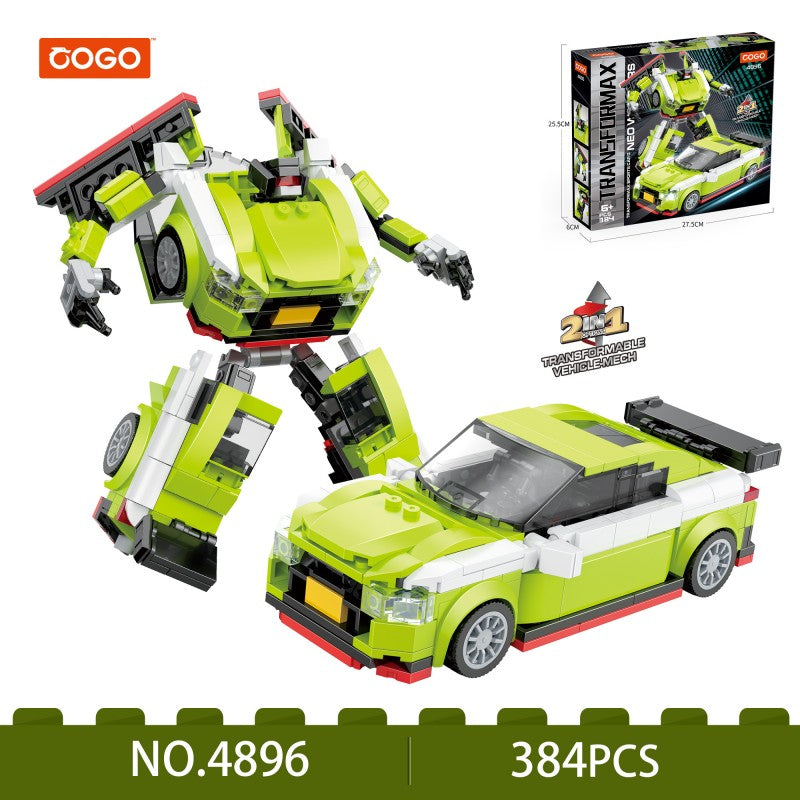 COGO 384PCS Transformation Series Transform Mech Sports Car Building Blocks Toys