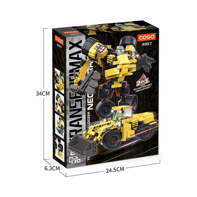 COGO 448PCS Transformation Series Transform Mech Bulldozer Building Blocks Toys