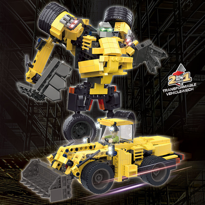 COGO 448PCS Transformation Series Transform Mech Bulldozer Building Blocks Toys