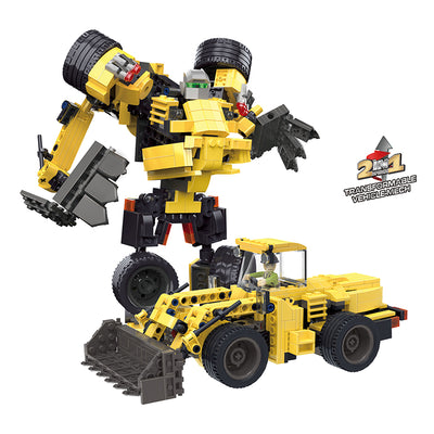 COGO 448PCS Transformation Series Transform Mech Bulldozer Building Blocks Toys