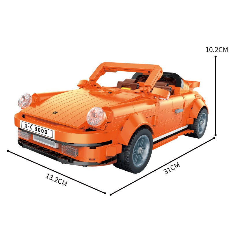 COGO 915PCS Technology Orange Racing Building Block Toy