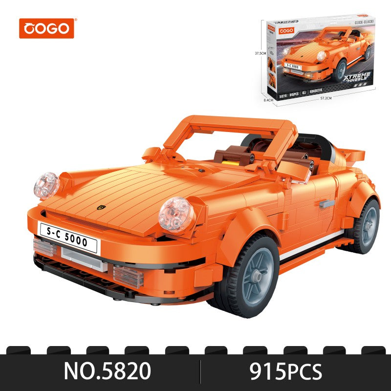 COGO 915PCS Technology Orange Racing Building Block Toy