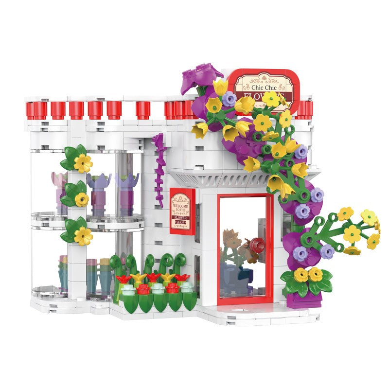 摩登女孩系列小颗粒积木-时尚花店/463PCS