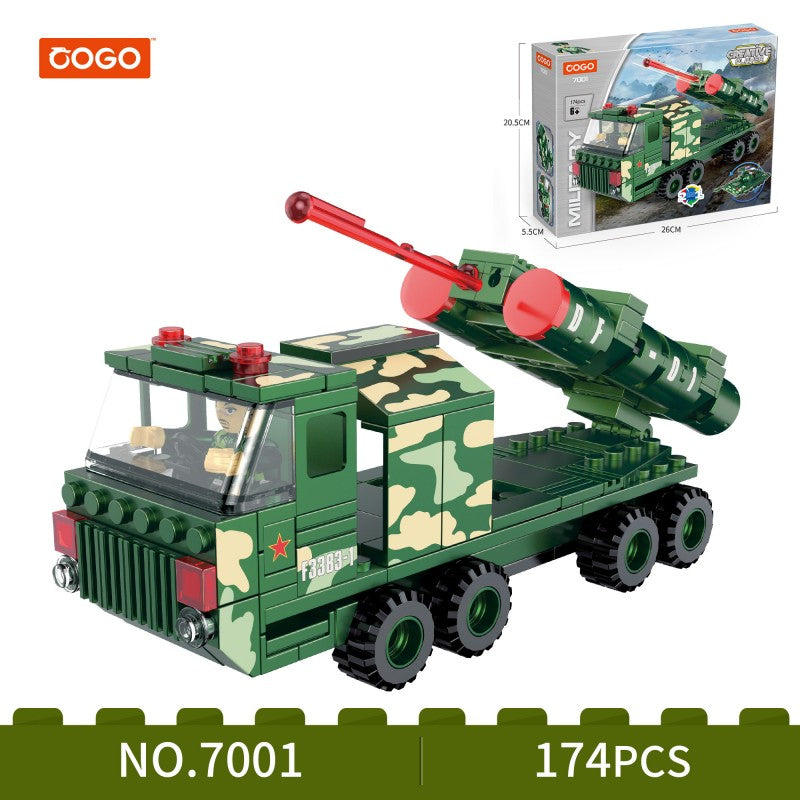 COGO 174PCS 军用导弹车积木玩具