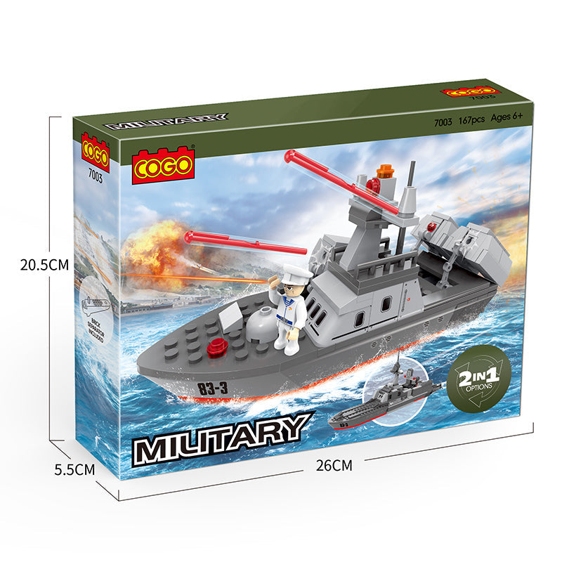 COGO 167PCS Military Ship Building Block Toys