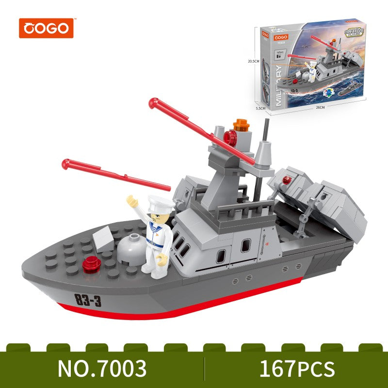 COGO 167PCS Military Ship Building Block Toys