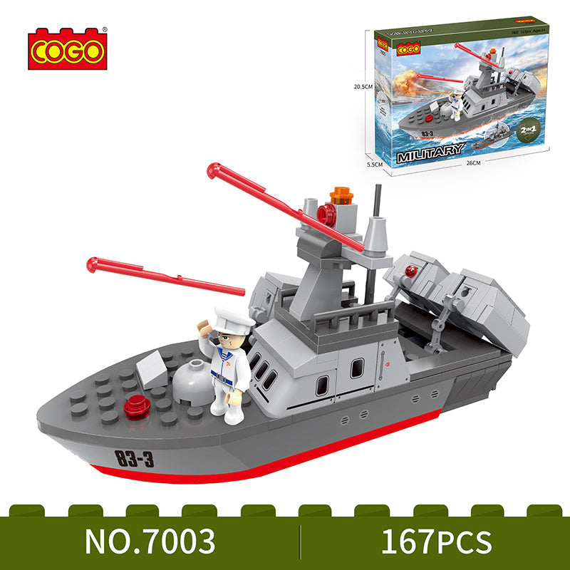 COGO 167PCS Military Ship Building Block Toys