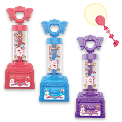 卡通打气筒/配10个气球,三色混装