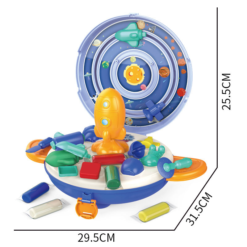 二合一太空宠物飞碟彩泥套装/24PCS,蓝色