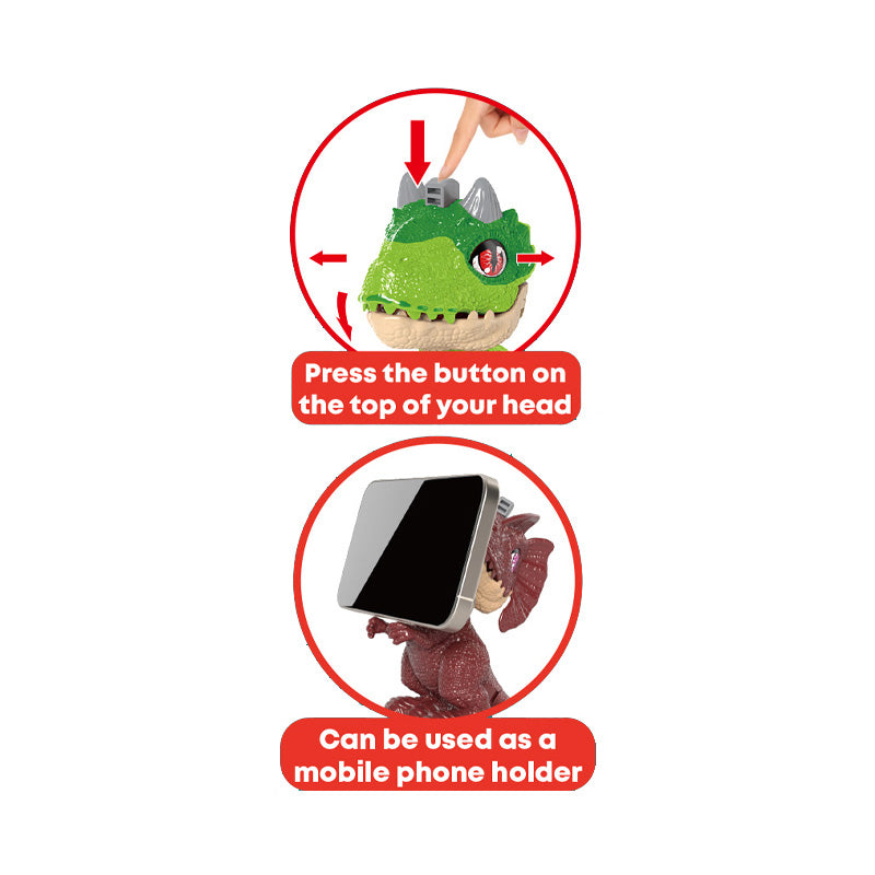 大号软胶恐龙/眼睛嘴巴可按动,手脚可摆动作,三色混装