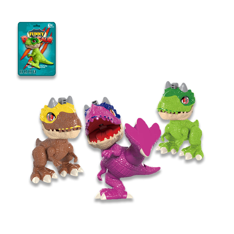 大号软胶恐龙/眼睛嘴巴可按动,手脚可摆动作,三色混装