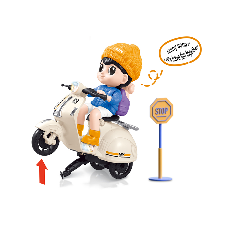 2 Asstd B/O Bump And Go Motorcycle With Light And Music