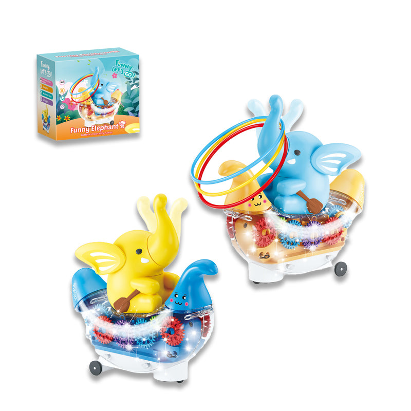 电动大象摇摆香蕉船/黄蓝二色混装