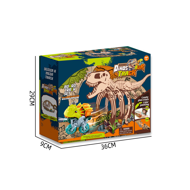 电动DIY百变恐龙纸板轨道车/带灯光,配1个车壳,3*AAA无包电
