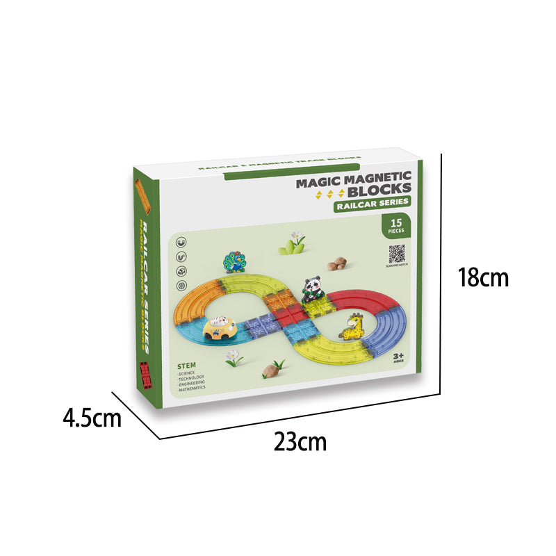B/O Magnetic Blocks Railway Car(15 Pieces)