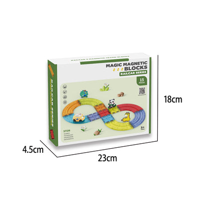 B/O Magnetic Blocks Railway Car(15 Pieces)