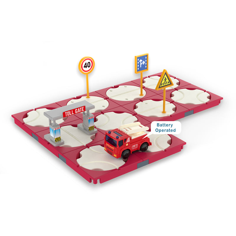 B/O DIY Track Maze Fire Car With Light And Sound(42 Pieces)