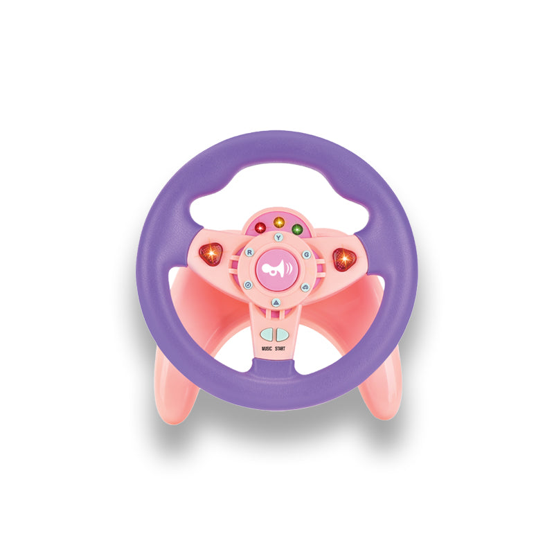 电动U型底方向盘/3*AA无包电,粉色