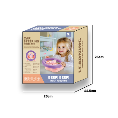 电动U型底方向盘/3*AA无包电,粉色