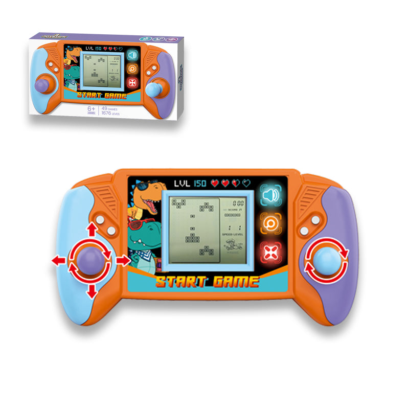 大号双摇杆式益智手柄游戏机/49种游戏1676关,2*AAA无包电